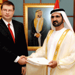 Sheikh Mohammed meets Latvian PM