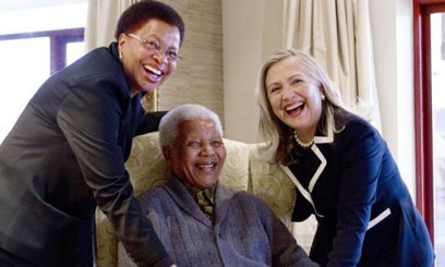 Clinton meets Mandela in rare visit at his home