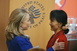 Suu Kyi meets Clinton