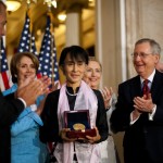 US honors Suu Kyi, ends sanctions on Myanmar Leaders