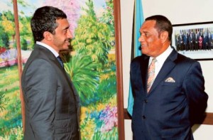 FM Meets PM of Bahamas