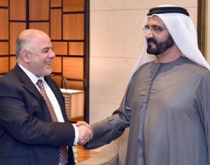 Sheikh Mohammed receives Iraqi PM