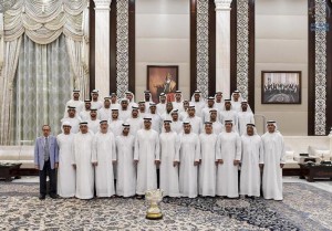 Al Wahda FC team meets Sheikh Mohamed bin Zayed