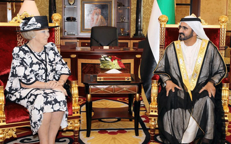 Sheikh Mohammed with Queen of Netherlands